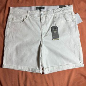 Wit & Wisdom Women's "Ab" solution Stretch Twill Shorts White Size 16 NWT